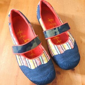 Keen | Camouflage and Orange Mary Jane Flats